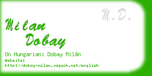 milan dobay business card